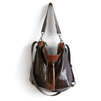 VTG575 | Traci | New York | Vintage Hoop Hobo Double Zip - Large