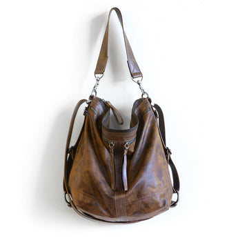 VTG421 | Alison | New York | Vintage Hoop Hobo Double Zip - Large