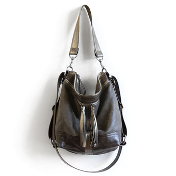 VTG427 | Amanda | Michigan | Vintage Hoop Hobo Double Zip - Medium