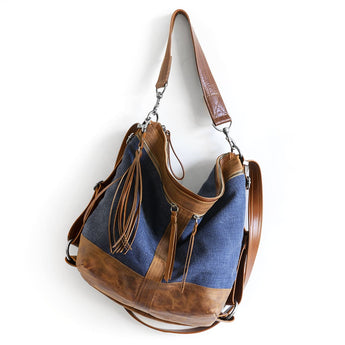 VTG532 | Anna | Texas | Vintage Hoop Hobo Double Zip