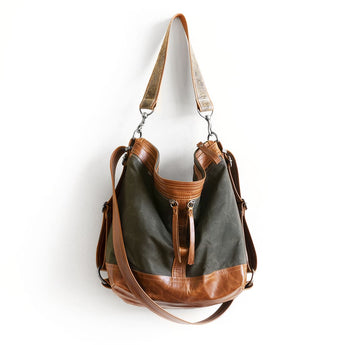 VTG397 | Brandy | Vintage Hoop Hobo Double Zip - Large