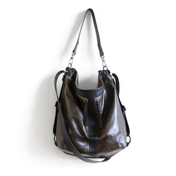 VTG352 | Brandy | Vintage Hoop Hobo Double Zip - Large