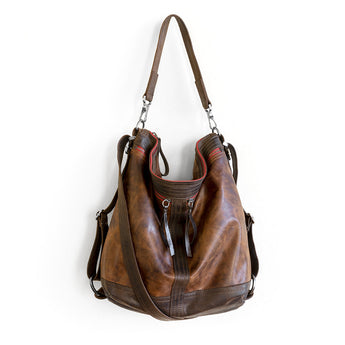 VTG121 | Chanda | Vintage Hoop Hobo Double Zip - Large