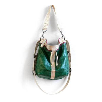 VTG350 | Courtney | Vintage Hoop Hobo Double Zip - Small