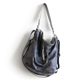 VTG415 | Courtney | Massachusetts | Vintage Hoop Hobo Double Zip - Large