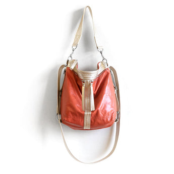 VTG385 | Courtney | Vintage Hoop Hobo Double Zip - Small