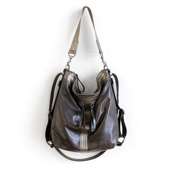 VTG132 | Courtney | Vintage Hoop Hobo Double Zip - Medium