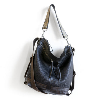 VTG069 | Diane | Vintage Hoop Hobo Double Zip - Medium