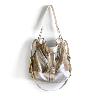VTG290 | Elizabeth | Vintage Hoop Hobo Double Zip - Medium
