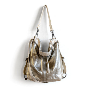 VTG056 | Elizabeth | Vintage Hoop Hobo Double Zip - Medium