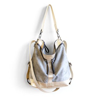 VTG041 | Elizabeth | Vintage Hoop Hobo Double Zip - Medium