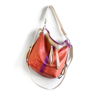 VTG310 | Elizabeth | Vintage Hoop Hobo Double Zip - Medium
