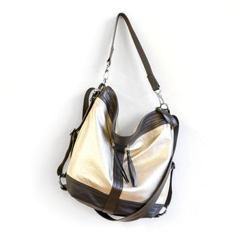 VTG044 | Elizabeth | Vintage Hoop Hobo Double Zip - Medium