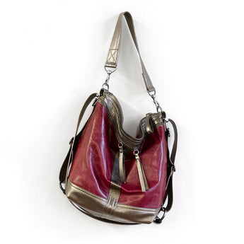 VTG078 | Elizabeth | Vintage Hoop Hobo Double Zip - Medium