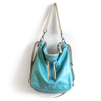 VTG469 | Elizabeth | Bahamas | Vintage Hoop Hobo Double Zip - Medium