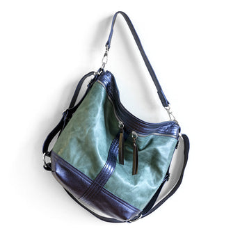VTG135 | Elizabeth | Vintage Hoop Hobo Double Zip - Medium