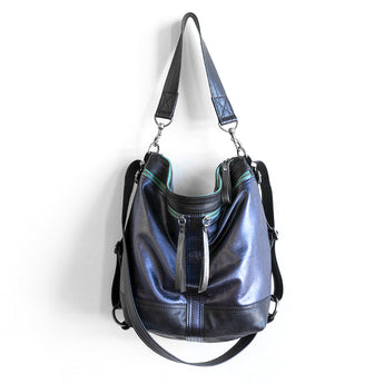 VTG136 | Elizabeth | Vintage Hoop Hobo Double Zip - Medium