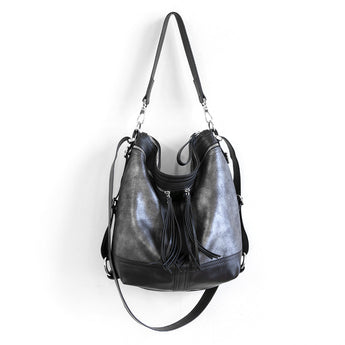 VTG197 | Elizabeth | Vintage Hoop Hobo Double Zip - Medium