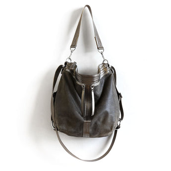VTG384 | Erin | Vintage Hoop Hobo Double Zip - Medium