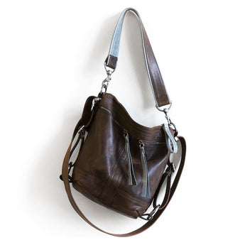 VTG449 | Gloria | Canada | Vintage Hoop Hobo Double Zip - XS