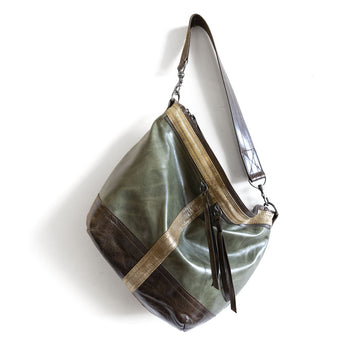 VTG603 | Heather | California | Vintage Hobo Double Zip Satchel - Medium