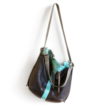 VTG458 | Heather | New York | Vintage Hobo Double Zip - Small