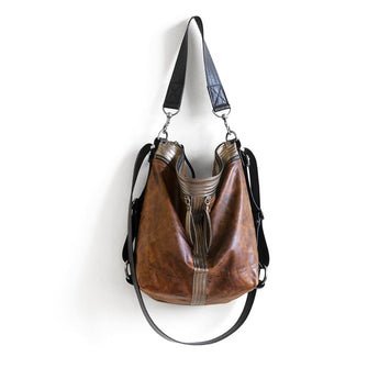 VTG329 | Heather | Vintage Hoop Hobo Double Zip - Medium
