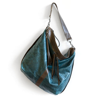 VTG545 | Hether | Texas | Vintage Hobo Double Zip Satchel - XL