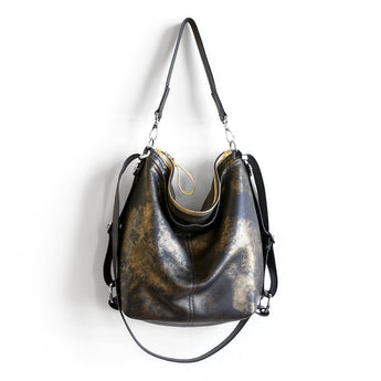 VTG175 | Jeanne | Vintage Hoop Hobo Double Zip - Medium