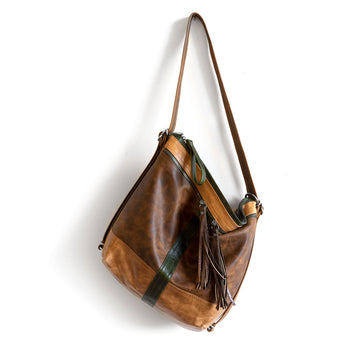 VTG590 | Jennifer | Georgia | Vintage Hoop Hobo Double Zip