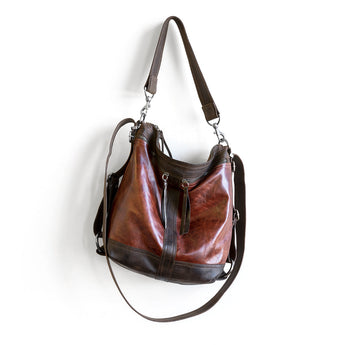 VTG123 | Katherine | Vintage Hoop Hobo Double Zip - Small