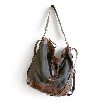 VTG038 | Deborah | Vintage Hoop Hobo Double Zip - Medium