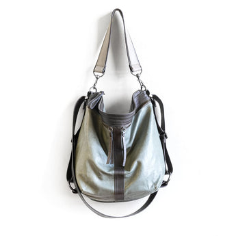 VTG315 | Vintage Hoop Hobo Double Zip - Medium