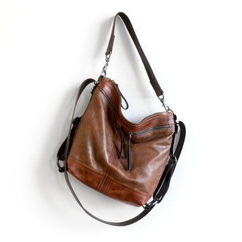 VTG061 | Linda | Vintage Hoop Hobo Double Zip - Small
