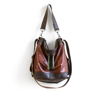 VTG337 | Mariah | Vintage Hoop Hobo Double Zip - Medium