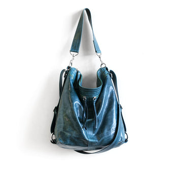 VTG328 | Marsha | Vintage Hoop Hobo Double Zip - Large