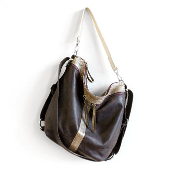 VTG081 | Michele | Vintage Hoop Hobo Double Zip - Medium