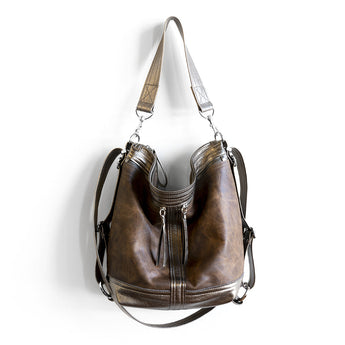 VTG172 | Michele | Vintage Hoop Hobo Double Zip - Medium