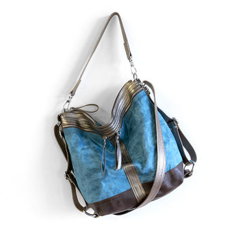 VTG090 | Michele | Vintage Hoop Hobo Double Zip - Medium