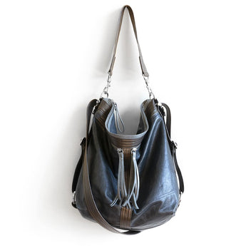 VTG431 | Naomi | Connecticut | Vintage Hoop Hobo Double Zip - Large