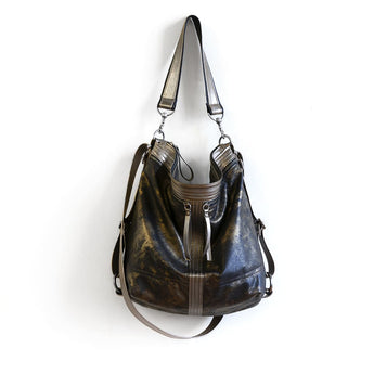 VTG334 | Naomi | Vintage Hoop Hobo Double Zip - Large