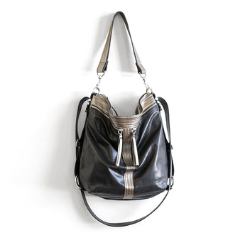 VTG257 | Natalee | Vintage Hoop Hobo Double Zip - Medium