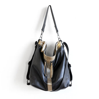 VTG115 | Natasha | Vintage Hoop Hobo Double Zip - Large