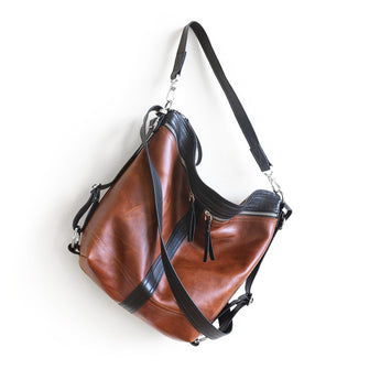 VTG004 | Nicole | Vintage Hoop Hobo Double Zip - Medium