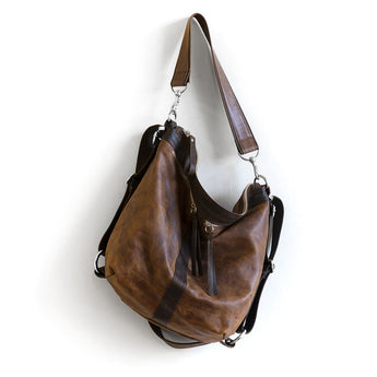 VTG414 | Patricia | Vintage Hoop Hobo Double Zip - Medium