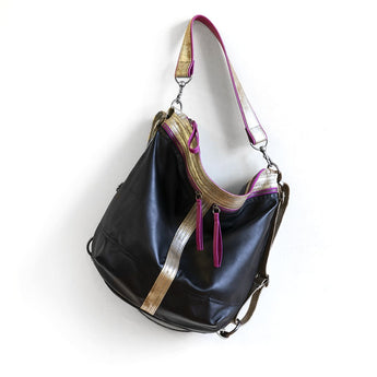 VTG342 | Rebecca | Vintage Hoop Hobo Double Zip - Large