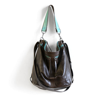 VTG340 | Rebekah | Vintage Hoop Hobo Double Zip - Large