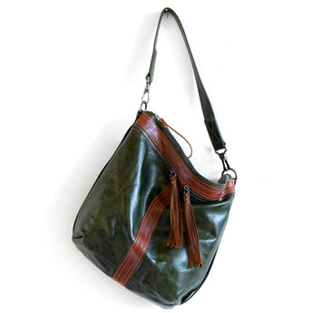 VTG596 | Robin | North Carolina | Vintage Hobo Double Zip Satchel - Small