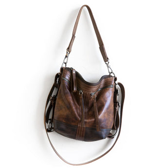 VTG460 | Sandra | Texas | Vintage Hoop Hobo Double Zip - XS