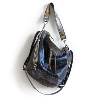 VTG438 | Sara | Texas | Vintage Hoop Hobo Double Zip - Medium